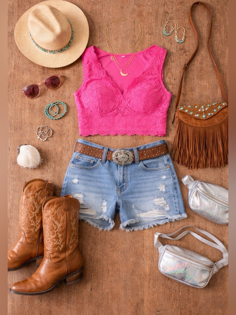 Pink Lace Camisole Top